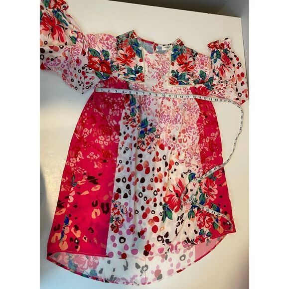 Umgee Rosie Cheetah Dress Floral Pink Fuchsia - Small - Picture 3 of 8